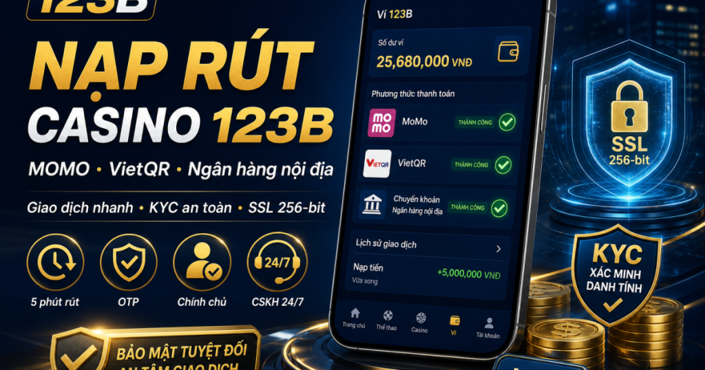 Nạp rút và bảo mật khi chơi Casino 123B